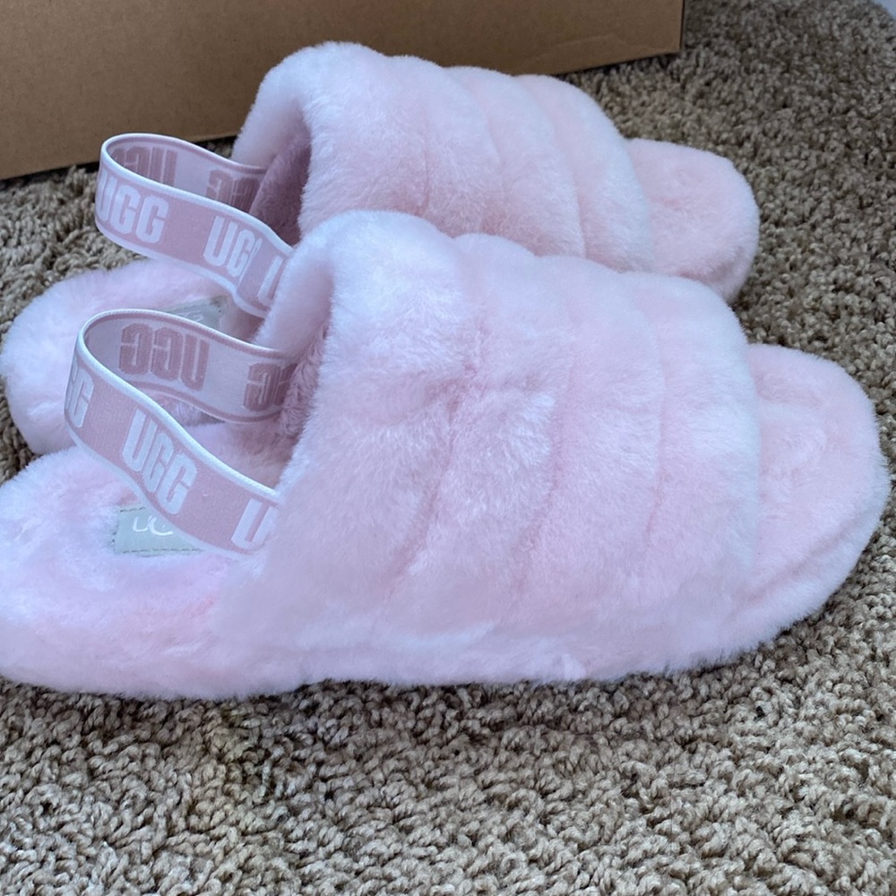Pink Ugg fluff yeah slide